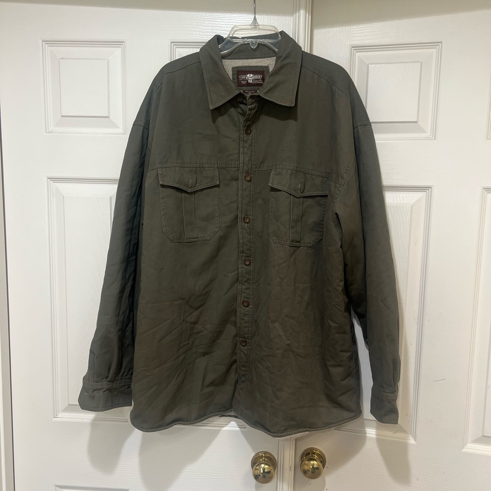Levi's Fleece Lined Canvas Button Front Pocket Men XXL Warm Work Shirt Barn Coat